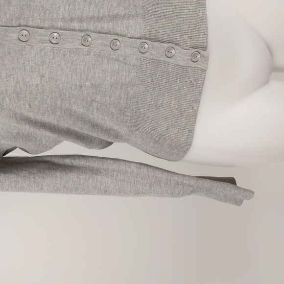 Cotton On Women's Cardigan Size Large Grey Long Sleeve V-Neck Button-up Fitted - Picture 4 of 12